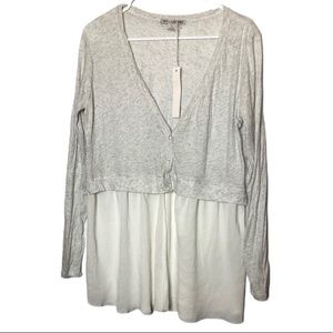 Willoughby heather gray and white tunic